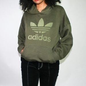 Adidas Adicolor olive green trefoil Hoodie